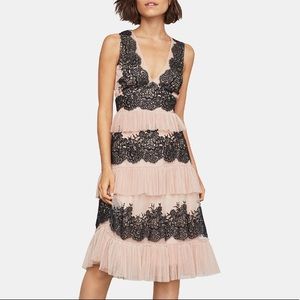 BCBGMaxAzria Floral Embroidered Tulle Dress